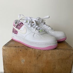 💓nike AIR FORCE 1 '07 GS 'PINK LEOPARD'💓